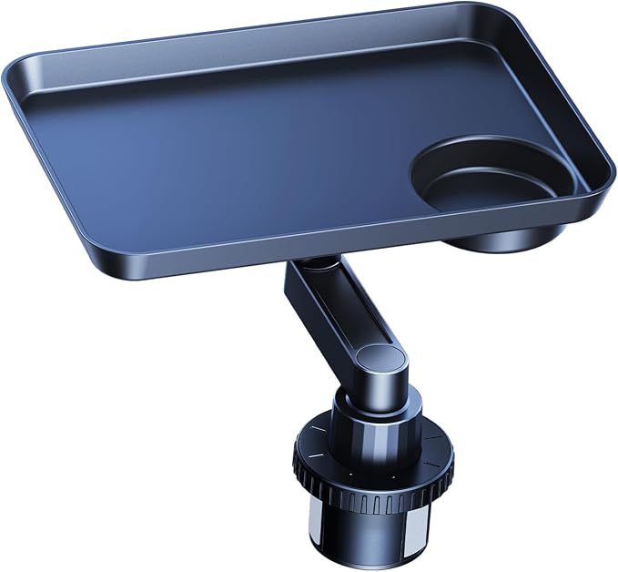 Car Cup Holder Tray, Car Food Tray Table for Car Eating Lunch, Cup Holder Expander Insert Interior, Long Road Trip Essentials Travel Patrol Accessories Drink Holder Organizer for Semi Truck Rv - Image 9