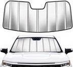 Custom Fit Windshield Sun Shade for Silverado/Sierra 1500/2500/3500/Suburban/Tahoe/Yukon/XL 2007-2014, Foldable 3-Layer High Reflective Silver Sunshade, Blocks UV Rays & Reduces Cabin Heat by Unknown