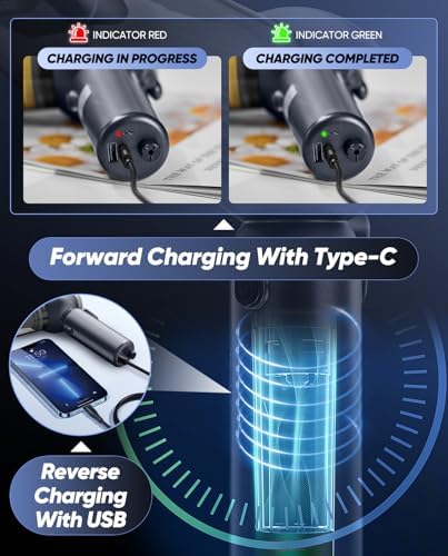 Saker Car Vacuum Portable 6-in-1 Cordless Vacuums, 20000PA SW102 Blue Gray - Image 4