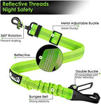 SlowTon Dog Car Seat Belt, 3 in 1 Latch Bar Attachment Dog Safety Seatbelt | Hook Latch Bar& Seatbelt Buckle, Reflective, Heavy Duty Nylon, Durability, Easy of Use, for Travel Riding, Lime, 35.5" - Image 5