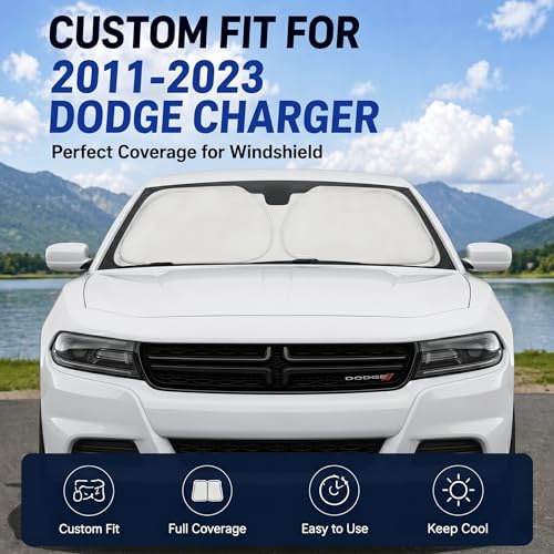 Custom Fit Windshield Sun Shade for Dodge Charger 2011-2023 - Image 2