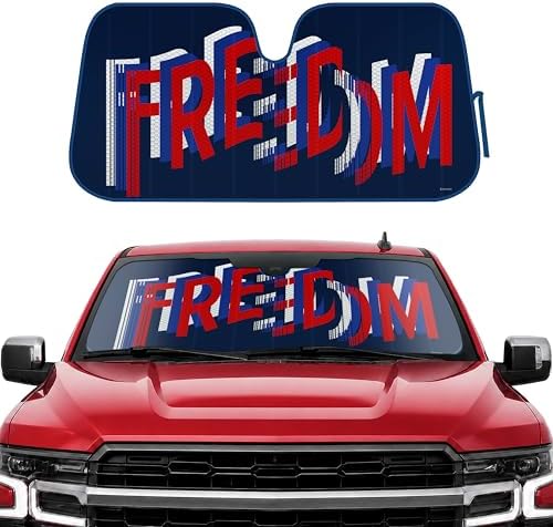 Motor Trend Freedom Windshield Sun Shade for Car Windshield 250 USA Anniversary Patriotic Accordion Fold Sunshade Protection Heat Blocker Foldable Windshield Cover Truck SUV 4th of July Memorial Day by MotorTrend