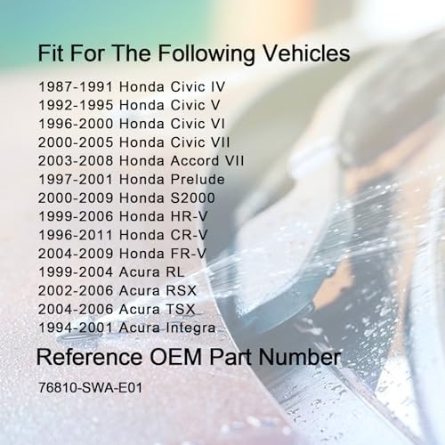 Front Windshield Washer Nozzles Kit forHonda Acura Civic 87-05, CRV 96-11,HR-V 99-06,Accord 03-08,RSX 02-06,TSX 04-06 Replaces 76810-SWA-E01 Wiper Spray Washer Jet with 3M Fluid Hose & 6 Connectors - Image 6