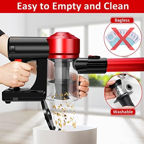 iwoly C150 Cordless Vacuum Cleaner with 2200mAh Rechargeable Battery, 18000Pa Cyclone Vacuum with HEPA Filter, Lightweight Portable Handheld Stick Vacuum for Home Hard Floor Car Cleaning - Image 5