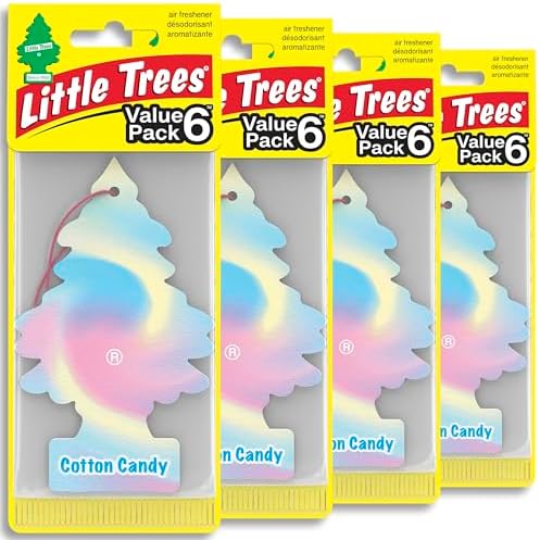 LITTLE TREES Car Air Freshener | Hanging Tree Provides Long Lasting Scent for Auto and Home | 24 Air Fresheners |Cotton Candy by LITTLETREES