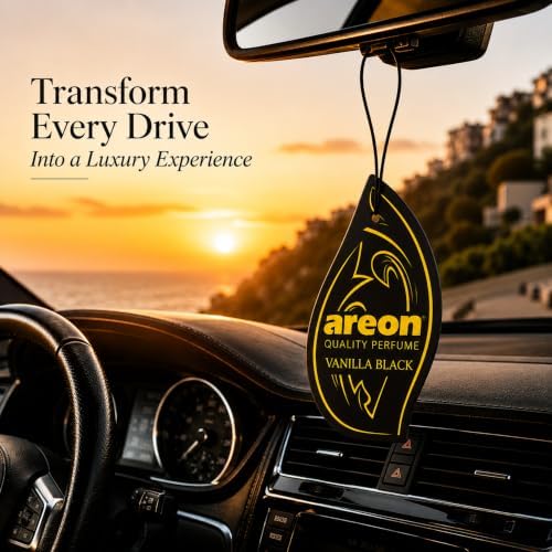 AREON MON MA31 Hanging Best Car Air Freshener Vanilla Black Scent, Paper Hanging Ornaments, Long Lasting Scent for Car or Home 12 Pack - Image 2