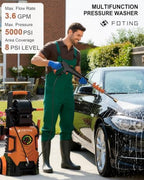 2026New Pressure Power Washer 5000PSI with Adjustable Touch Screen 8 Level, 34" Tall, 4 Quick Connect Nozzles,Inlet Hose&Filter&500mlFoam Cannon for Cars/Fences/Driveways/Home Cleaning (Red) - Image 2