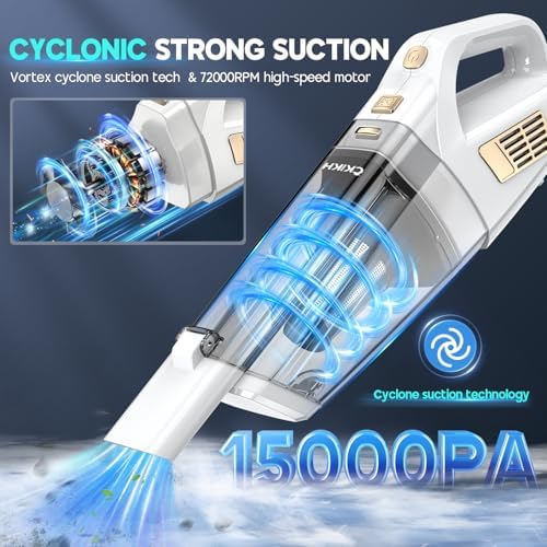 CKIKH Handheld Vacuum Cordless 15000PA, Hand Held Car Vacuum Cleaner - Image 2