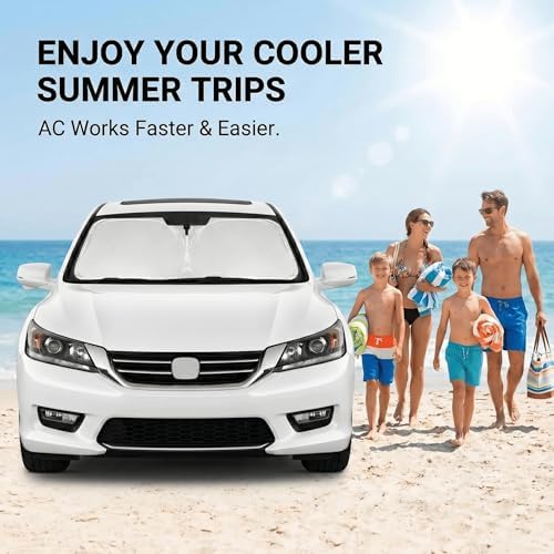 Windshield Sun Shade for Honda Accord 2013-2017 Sunshade Front Window Shade Custom Fit Accord Accessories Sun Visor Foldable Shade Blocks UV Rays Accessories - Image 4