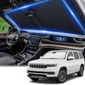 Windshield Sun Shade for Jeep Wagoneer 2022-2024 Sunshade Front Window Shade Custom Fit Wagoneer Accessories Sun Visor Foldable Shade Blocks UV Rays Accessories by AuyNeas