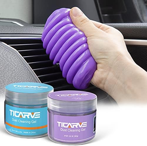 TICARVE 2Pack Cleaning Gel for Car Cleaning Putty Car Slime for Cleaning Car Detailing Putty Detail Tools Car Interior Cleaner Automotive Car Cleaning Kits Keyboard Cleaner Blue Purple (320g/11.2oz) by TICARVE