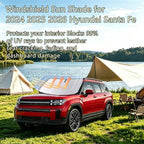 Windshield Sun Shade for 2024 2025 2026 Hyundai Santa Fe, 4-Layer 240T Foldable UV Block Car Accessory to Cool Interior - Image 2