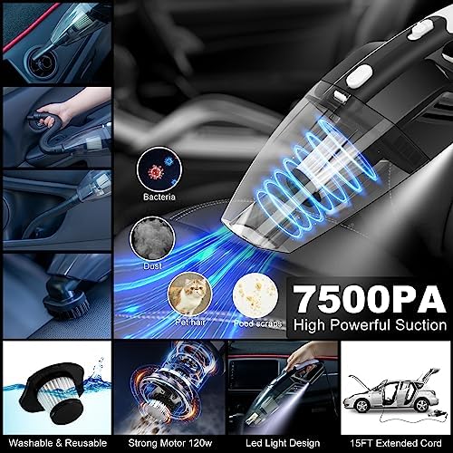 40Pcs Car Wash Detailing Kit Cleaning Kits with Foam Gun Sprayer Vacuum with Long Cord Drill Brush Large Wash Mitt Towels Complete Interior Exterior Car Washing Supply Set Black - Image 3