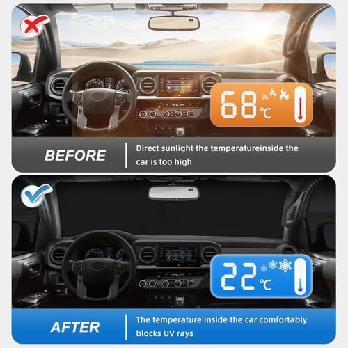 Windshield Sun Shade for Honda Fit 2007-2024 Sunshade Front Window Shade Custom for Fit Accessories Sun Visor Foldable Shade Blocks UV Rays Accessories - Image 6