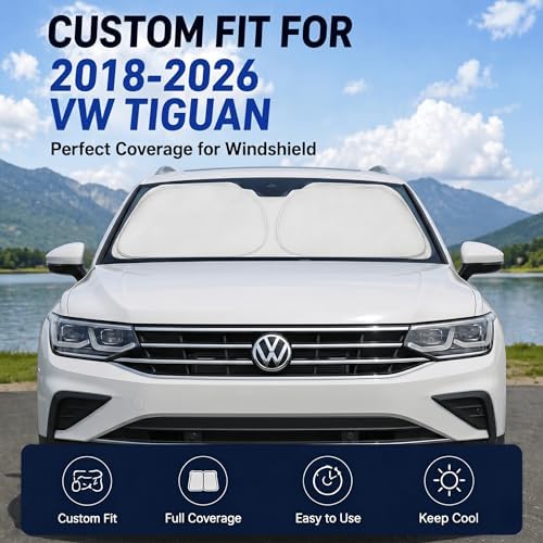 Custom Fit Windshield Sun Shade for Volkswagen VW Tiguan 2018-2026 - Image 2