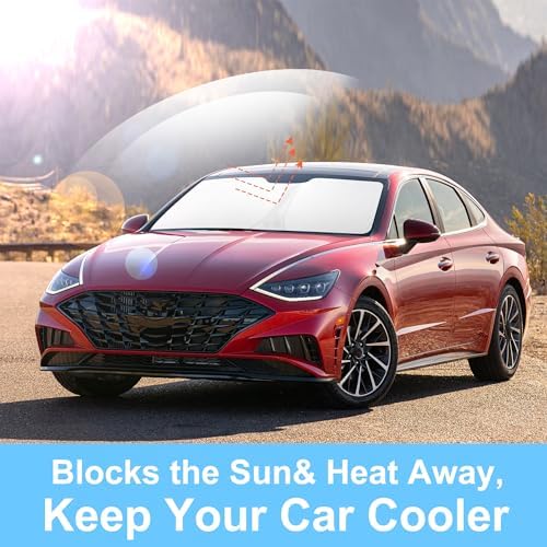 TINGLU Sun Shade for Hyundai Sonata Sedan 2015-2019 Accessories Windshield Sun Shade Window Shade UV Rays Protection Sun Visor Cover with Steering Wheel Sunshade Storage Bag - Image 5