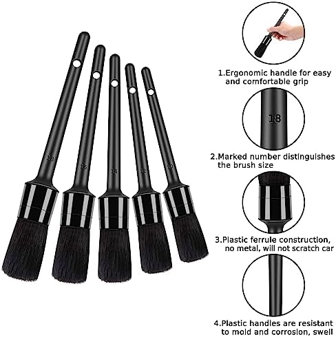 HMPLL 10pcs Detailing Brush Set, Multi-Purpose Car Detailing Brushes - Image 2