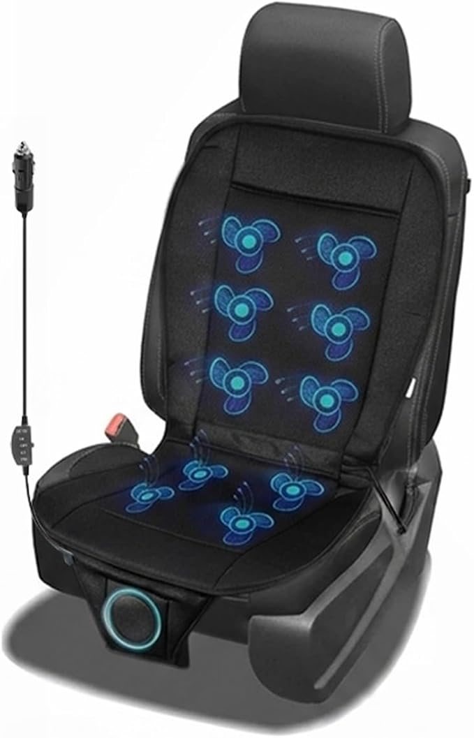 ZONETECH Cooling Car Seat Cover, Black Automotive Adjustable Temperature Comfortable Cooling Car Seat Cushion (1 Pack) by ZONETECH