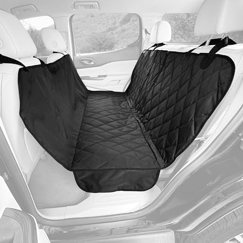 4Knines Dog Rear Seat Cover for Fold Down Seats - Hammock, Black Regular | Heavy-duty split design fits 60/40 and 50/50 fold-down seats. K9-Shield waterproof protection and a non-slip backing. - Image 3