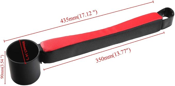 Supin 2 Prices Car Seat Gap Filler Pad PU Leather Console Side Pocket Organizer and one Cup for Cellphone Wallet Coin Key (Black+Red) - Image 6