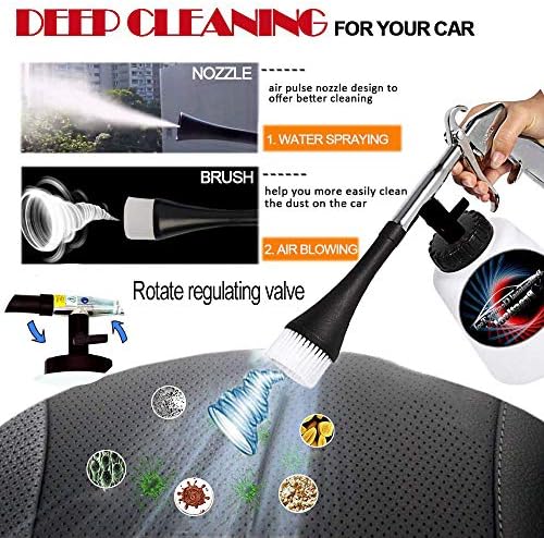 Car Interior Cleaner Auto Detail Tools Car Detailing Kit(Needs Air Compressor) High Pressure Car Cleaning Gun Car Cleaning Kit for Vehicle Upholstery Carpet Seat - Image 2