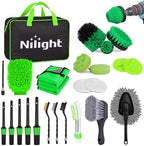 Nilight 27PCS Car Detailing Kit for Interior Exterior Car Care, Green by Nilight