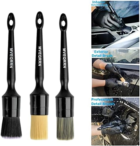 MVEQRRN 6 Pcs Car Detailing Brush Set, Boars Hair & Soft Cleaning Brushes - Image 4