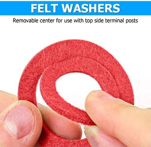 BELOMI 12PCS Battery Terminal Cleaning Brush and Protector Washer Kit, Black/Red - Image 5