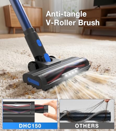 Cordless Vacuum Cleaner, 480W/45Kpa Vacuum Cleaners for Home, Self-Standing Stick Vacuum with LED Display, Anti-Tangle & Wall Mount Charging, 8 in 1 Lightweight Vacuum for Hard Floors Carpet Pet Hair - Image 3