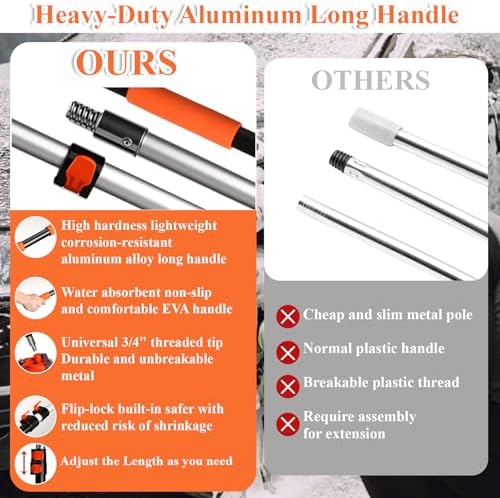 60" Extendable Car Wash Brush Kit with Long Handle - Image 3