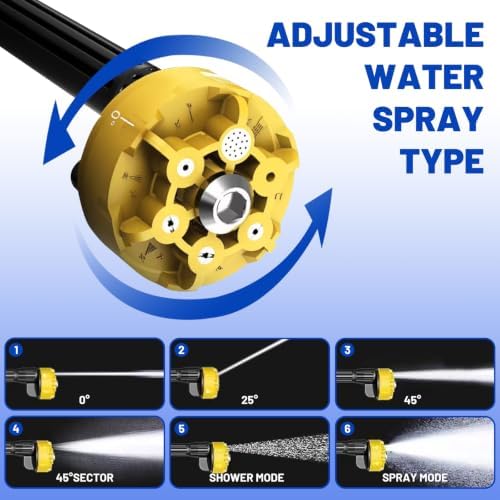 Cordless Portable Washer with 32.8FT Hose, 6-in-1 Nozzle & Foam Pot, Handheld Battery Car Cleaner for Home Outdoor Patio Garden Boat Fence - Image 5