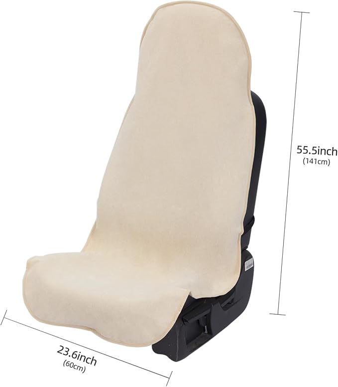 Waterproof Car Seat Cover Universial Fits Car Sweat Towel for Trucks SUV Car Seat Protector Beige 2 Pieces - Image 4
