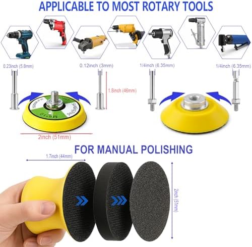 137PCS 2 Inch Sanding & Polishing Kit, Hook and Loop Backing Pads for Drill - Image 2