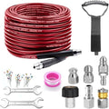 100FT Sewer Jetter Kit for Pressure Washer, 5800PSI Drain Cleaner Hose by Trustworthy