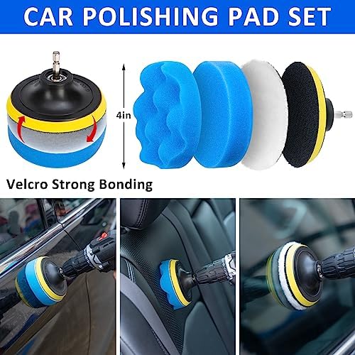 27Pcs Car Detailing Brush Set, Car Detailing Kit, Auto Detailing Drill Brush Set, Car Detailing Brushes, Car Wash Cleaning Tools Kit for Interior, Exterior, Wheels, Blue - Image 3