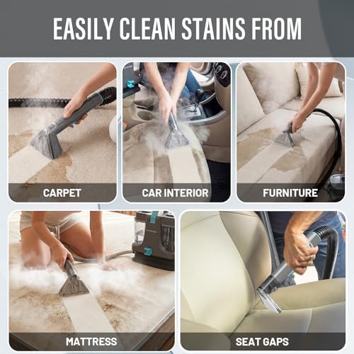 Starrybot Portable Carpet Cleaner with Steam, 18Kpa Spot Cleaner(Gray) - Image 6