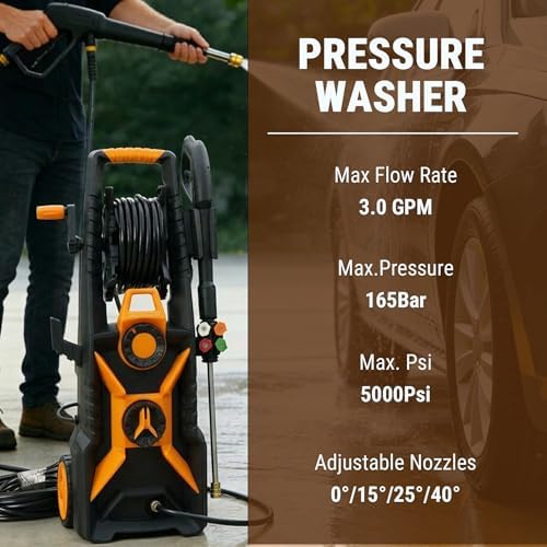 HoldwellS 2026 New P*ressure Washer 5000 Max PSI, Smart System & Hose Reel - Image 2