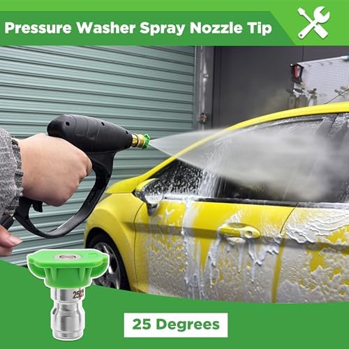 Pressure Washer Tips, 25 Degree Green Nozzle for Clean Cars, 7 Pack - Image 2