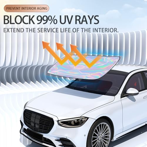 for Dodge Challenger 2015-2025 Windshield Sun Shade - Custom Fit Dodge Challenger 4 Layers Sunshade Foldable Front Window Sunshade Sun Visor Protector Block UV Rays Keep Your Car Cooler Accessories - Image 3
