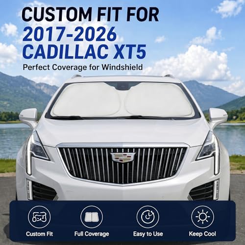 Custom Fit Windshield Sun Shade for Cadillac XT5 2017-2026 - Image 2
