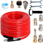 100FT Sewer Jetter Kit for Pressure Washer 5800PSI Drain Cleaner by Zejoot