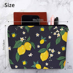 Lemon Cosmetic Travel Bag For Toiletries, Tropical Lemons Flowers Citrus Makeup Bag Toiletry Bags For Women, Flax Cosmetic Bags Make Up Bag Purse Toiletries Bag Birthday Gift, Yellow - Image 4