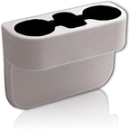 Car Cup Holder, PU Leather Auto Front Seat Organizer, Multifunctional Cup Drink Holders, Gap Filler Storage Box Coin Bucket Console Side Pocket Cell Mobile Phone Holder (Gray) - Image 2