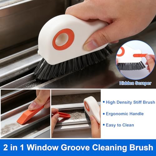 XANGNIER Window Track Cleaning Tools,Window Sill Cleaner Tool Kit,8 Pcs - Image 4