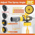FIXFANS Pressure Washer Foam Cannon Gun, Car Wash Brush with Long Handle - Image 2