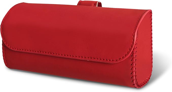 Sunglasses Holder for Car Sun Visor, Sunglass Organizer for Car, Magnetic Leather Eyeglasses Protective Storage Case, Waterproof Glasses Organizer Visor Accessories for Vehicles (Red) by Unknown