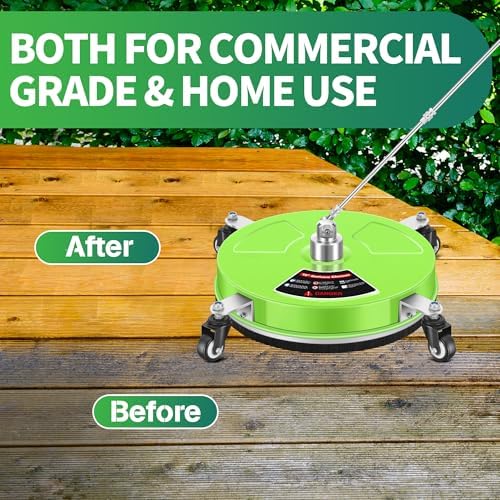 LidoDola 16'' Pressure Washer Surface Cleaner Green, Power Washer Accessory - Image 6