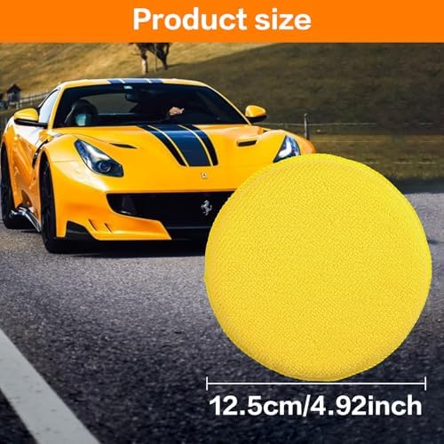 FONAROLL Microfiber Wax Applicator Pads, Car Wax Applicator, Buffing & Detail Polishing Foam Pads for Car Cleaning and Fine Polishing (5" Diameter, 6 Pack) - Yellow - Image 5