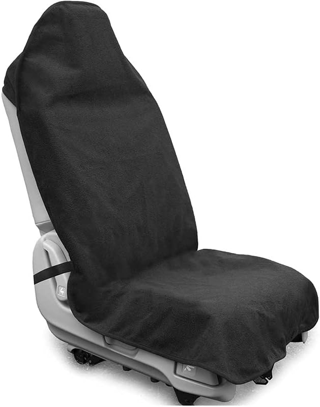 Waterproof Sweating Car Seat Cover for Post Gym Workout, Running, Swimming, Beach and Hiking, Universal Fit Non-Slip Towel Bucket Seat Protector for Cars SUV Trucks, Machine Washable (Black) by DECKALY