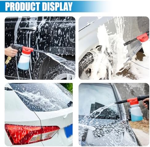 ZIMISI Car Wash Foam Gun, Foam Cannon for Hose, Professional Car Foam Sprayer with 6 Levels Foam Concentration, Spray Gun Cleaner, Connects to Any Garden Hose (Red) - Image 3